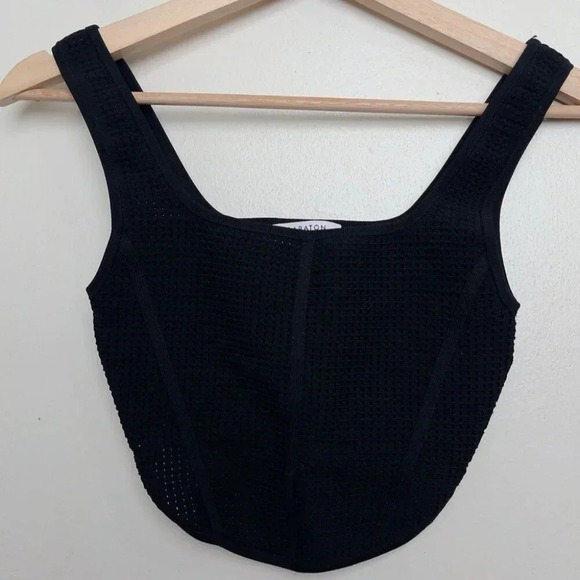 Aritzia XS Babaton Sculpt Knit Bustier Tank Square-neck Bustier Tank In Black - Picture 3 of 13